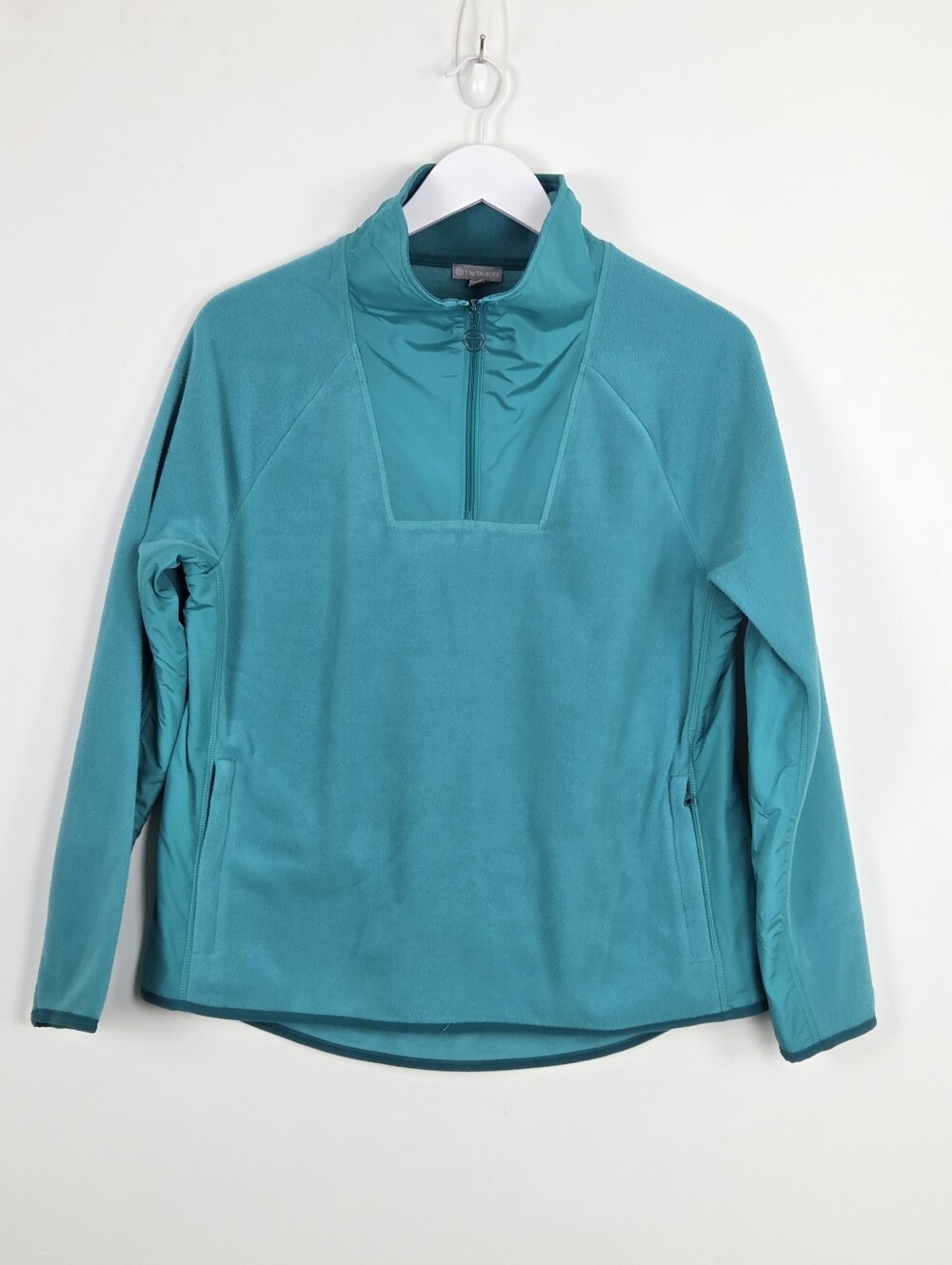 Talbots Women's Size M Quarter Zip Pullover Lightweight Fleece Green Jacket